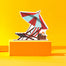 Lifestyle image of a car freshener in an abstract scene