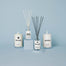 A group product shot of all the Texas inspired candles and reed diffusers available at Homesick. All shot in a light blue studio environment.